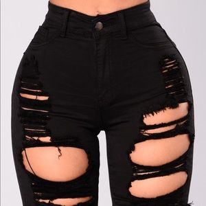 Distressed Black High Waisted Shorts